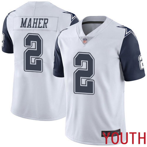 Youth Dallas Cowboys Limited White Brett Maher #2 Rush Vapor Untouchable NFL Jersey